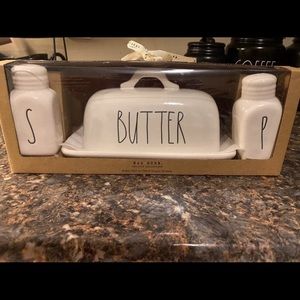 Rae Dunn Butter Dish & Salt & Pepper
